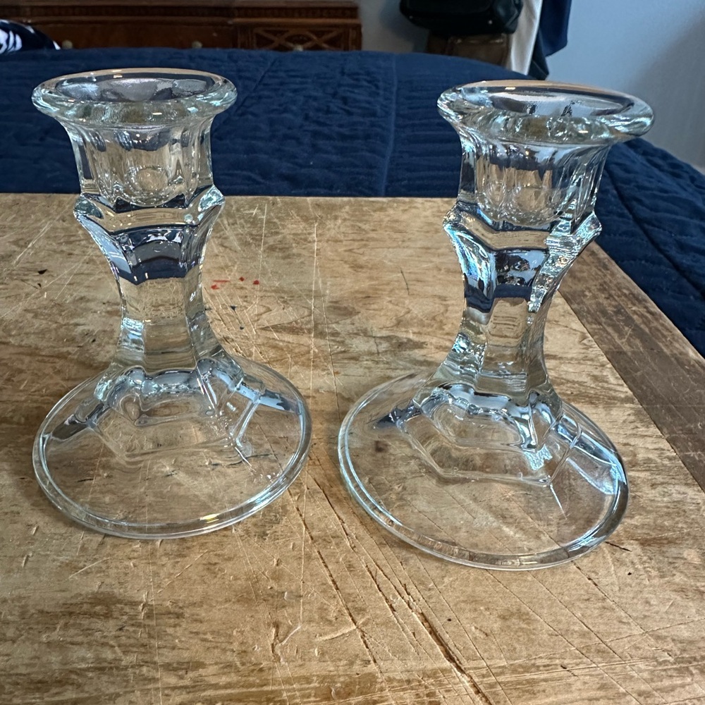 Candlesticks- Vintage Glass